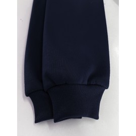 Solid Kangaroo Pocket Hoodie, Casual Long Sleeve Hoodie For Fall & Winter, Women's Clothing