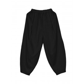 Elastic High Waist Pants, Casual Solid Pants For Spring & Summer, Women's Clothing