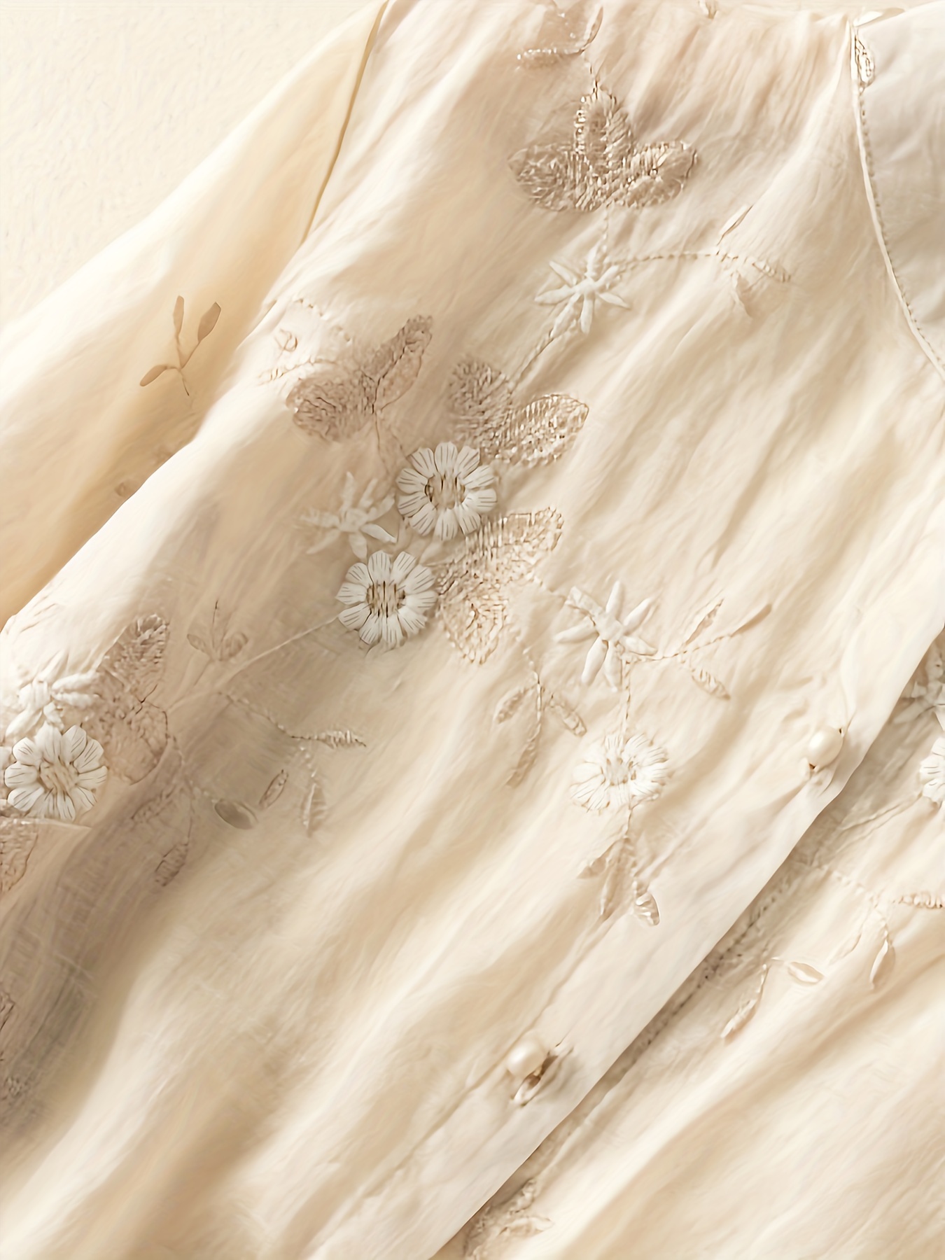 contrast trim button front blouse casual three quarter sleeve blouse for spring summer womens clothing details 2